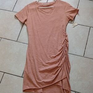 THE IMPECCABLE PIG Womens Size S Coral Ruched Side Mini Dress NWT
